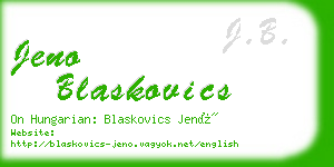 jeno blaskovics business card